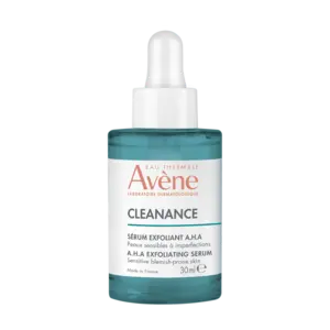 Avène Cleanance Sérum Exfoliant A.H.A, visuel relevé sur la page fabricant