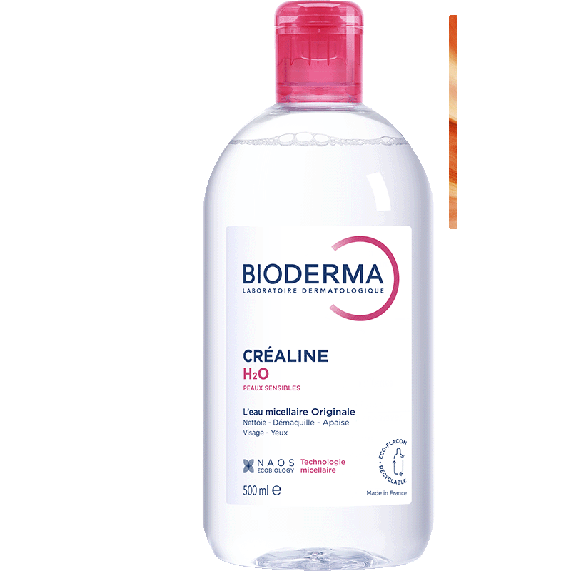 Flacon de Bioderma Créaline H2O présenté sur la page officielle française