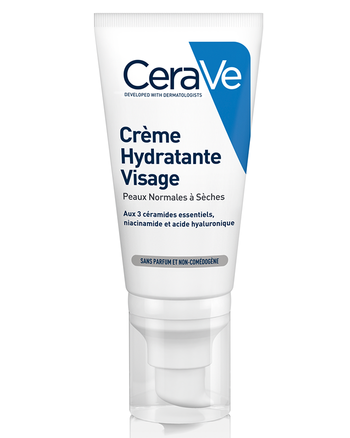 CeraVe Crème Hydratante Visage, visuel relevé sur la page fabricant