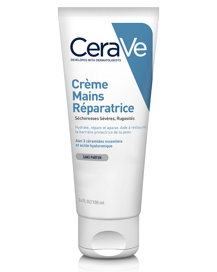CeraVe Crème Mains Réparatrice, visuel relevé sur la page fabricant